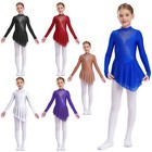 Kids Girls Dresses Back Zipper Dancewear Figure Skating Dance Dress Gymnastics