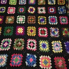 Vintage Crochet Granny Square Roseanne Afghan Throw Blanket Multicolor 68 x 51 