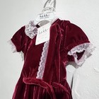 Nicole Miller Baby Girls Holiday Dress Set 3-6m Red Velvet Lace Trim Christmas