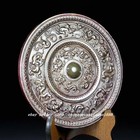 8 2  China Dynasty Natural Hetian Jade Carve Dragon Pixiu Beast Copper Mirror