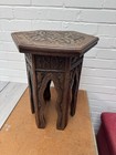 Antique Anglo Indian Side Table   Handcarved Hexagonal Dated 1897   Rare
