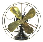 Antique General Electric Ge 16  Brass Blade   Cage Kidney Vintage Fan