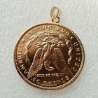 Vintage Pendant With United States Morgan Dollar 1884 Cc Gold Plated Coin 38 1mm