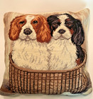 Wool Needlepoint Dog Pillows-king Charles Cavalier  Labrador  Springer Spaniel