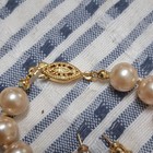 Vintage Auxiliary Glass Pearl Cream Round Necklace   Stud Earrings 