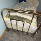 Antique Brass Bed Greenpoint Wide Tubes Twin Metal Steel Frame  Great Guest Bed 