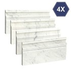 Retheno 4-pack Carrara White Marble Baseboard Trim Molding 5x12  Polished Wall