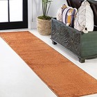  Haze Solid Low-pile Orange Runner Rug 2x10  