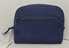 Vera Bradley Medium Cosmetic Bag In Microfiber Classic Navy
