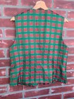 Lodenfrey Trachten Vest Red Green Plaid Bavarian Oktoberfest 44