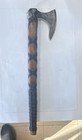 Viking Style Bearded Axe Hatchet W  Wood Handle  Brown black Wrapped Grip