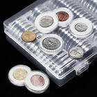 100pcs 30mm 4 Sizes Gold Silver Clear Coins Case Capsules Holder Storage Box Set