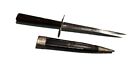 Vintage Antique Etched Fixed Blade Prostitute Dagger Knife Original Sheath Old
