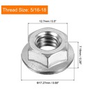 5 16-18 Serrated Flange Hex Lock Nuts  20pcs Hexagon Flange Nut  Silver