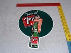 Vintage Fresh Up 7 Seven Up Woman   Bottle 12  Porcelain Metal Gas Oil Soda Sign