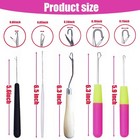Pack Of 5 Different Sizes Latch Hook Crochet Needle Hook Tools For Braid Hair   