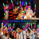 150 Pcs Glow In The Dark Party Supplies  16 Foam Sticks  16 Led Glasses  100 Glo