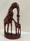 Wooden Mother And Baby Giraffe Hand Carved By The Craftsmen Of Kenya