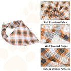  Dog Bandanas Plaid Reversible Triangle Bibs Scarf Small Plaid-yellow grey