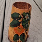 Hand-painted Wooden Holder  For Tooth Picks  Floral Fruit   Leaves Design
