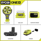 One  18v Cordless 3-tool Campers Kit With Area Light  Bluetooth Speaker  4 In  C