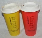 Starbucks Reusable Plastic Grande Coffee Cup Tumbler Recyclable Lot Of 2 Hustle