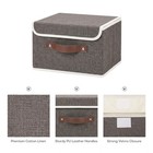 Foldable Fabric Storage Bin With Handle Lid  Box Basket For Home Organizer 5503