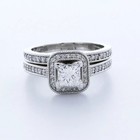 Platinum Engagement Ring Set Halo 1 91 Carat Princess Lab-grown Diamond G Vs2