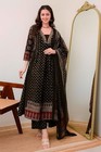 Women s Rayon Printed Anarkali Kurta And Pant With Dupatta Set