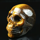 1 8  Natural Quartz Crystal Skull Carved Tiger Eye Jasper Skull Stone Healing