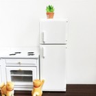 Dollhouse Miniature 1 12 Scale White Friger Double Door Kitchen Accessories