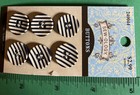  6  Sew-ology 5 8    Black White Stripe Plastic 4-hole Buttons New-t955