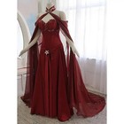 Vintage Medieval Evening Dresses  With Long Wrap Custom Black A-line Renaissance