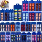 240 100pcs False Nail Tips Matte Full Cover Long Coffin Fake Nails Art Manicure   