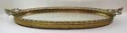 Antique Filigree Brass Mirrored Perfume   Vanity Tray Oval W  Scrolls   Flowers