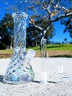 8 Inch Twisted Rainbow Bong Premium Quality Glass Smoking Water Pipe Hookah