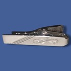 Vintage Sterling Silver Tie Bar Clip Minimalist Engraved 4g Mens