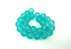 25 Frosted Sea Glass Round   Rocaille Beads Matte - Sea Green 8mm