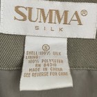 Summa Silk Vest Vintage Mens Size Small Hipster Preppy Army Green Festival