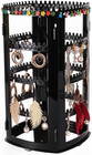 S 360-degree Rotating Earring Holder And Jewelry Organizer In Black