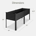 72x24x30in Non Toxic Galvanized Raised Garden Bed Metal Elevated Planter Box