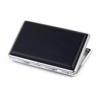 Black Leather Metal Double Sided Cigarette Case Portable Holds Pockets Cigarette