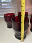 Set Of 4 Vintage Anchor Hocking Ruby Red Georgian Honeycomb Tumblers 4    Tall