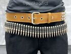 Metal Bullet Belt  Nickel  Brass Casing Copper Tip Bandolier Army Punk Goth Usa