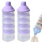 2 Pcs 5 Layers Baby Milk Powder Pots  Formula Dispenser Portable Milk Powder