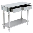 Two Drawers With Shelf Mirror Table Dressing Table Console Silver Modern   Conte