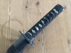V1879 Vintage Japanese Samurai Sword Replica Katana Black Scabbard Collectible