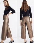 Madewell Gold Metallic Crop Wide Leg Pants Size 28