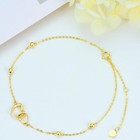 Uxq 14k Solid Gold Heart Anklet For Women Gold Double Heart Ankle Bracelets B   