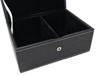 Storage Box For Up To 4  Staunton Chess Men Set Black Faux Leather